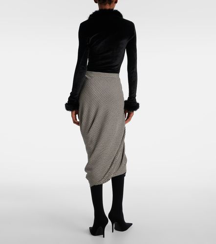 Twisted houndstooth wool pencil skirt - Balenciaga - Modalova