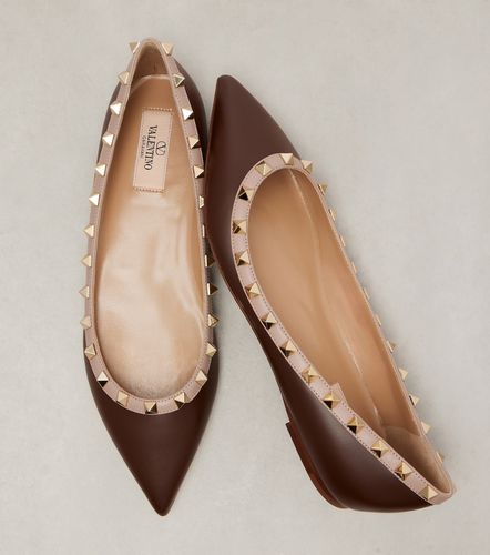 Rockstud leather ballet flats - Valentino Garavani - Modalova