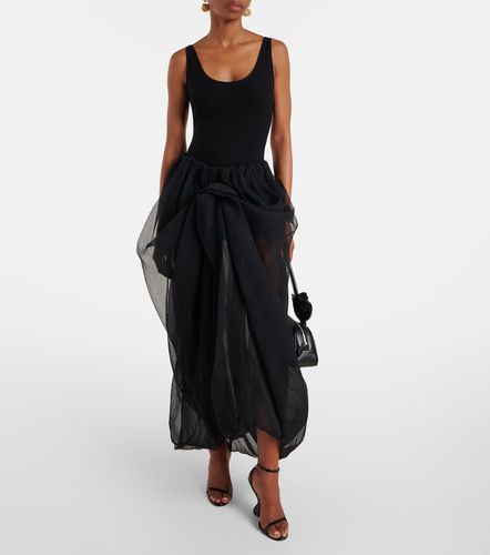 Gonna lunga in tulle di seta con volant - Magda Butrym - Modalova