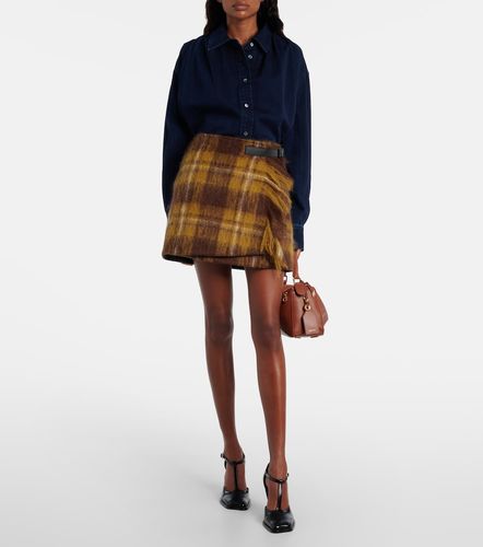 Checked mohair and wool miniskirt - Loewe - Modalova