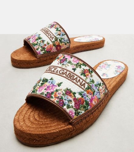Sandali espadrillas con stampa floreale - Dolce&Gabbana - Modalova