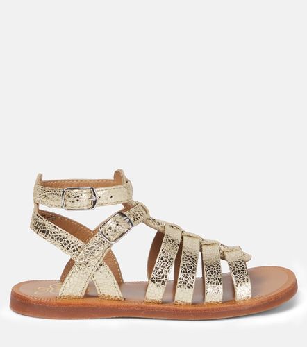 Sandalias de piel metalizada - Pom d'Api - Modalova