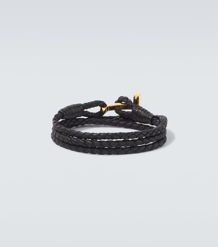 Tom Ford T braided leather bracelet - Tom Ford - Modalova