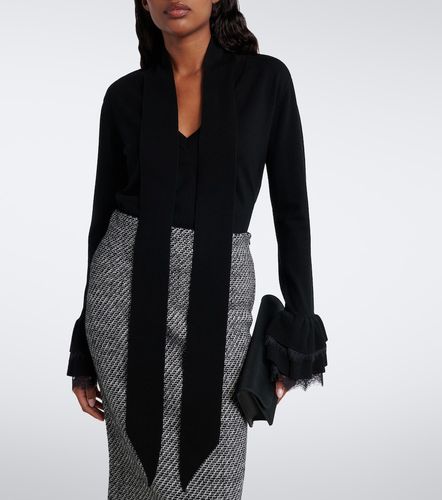 Lace-trimmed wool-blend top - Nina Ricci - Modalova