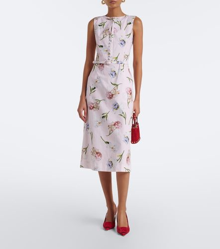Vestido midi en mezcla de algodón floral - Oscar de la Renta - Modalova