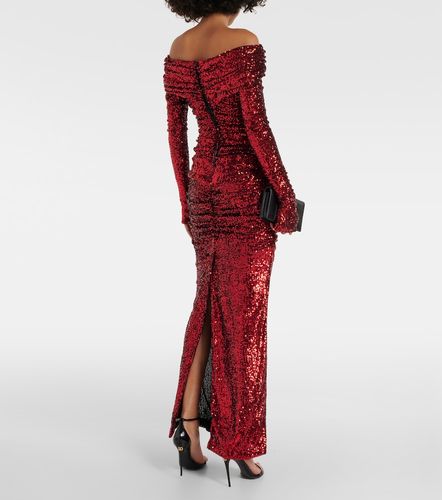 Sequined off-shoulder ruched gown - Dolce&Gabbana - Modalova