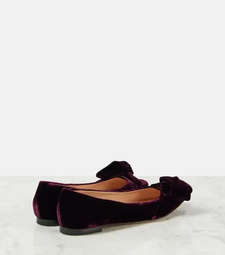 Bow-detail velvet ballet flats - Gianvito Rossi - Modalova