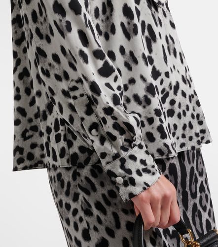 Leopard-print silk-blend blouse - Dolce&Gabbana - Modalova