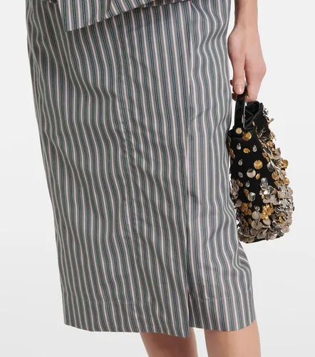Falda midi de popelín de algodón a rayas - Dries Van Noten - Modalova