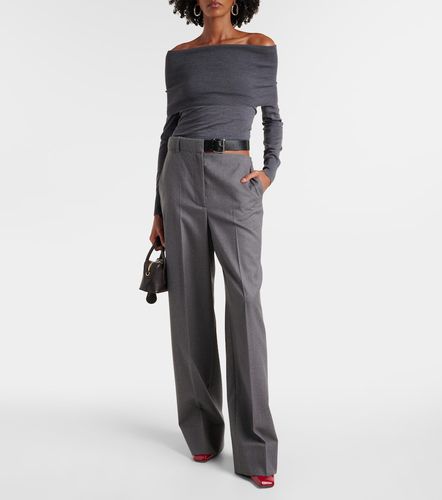 Wool flannel straight pants - Stella McCartney - Modalova