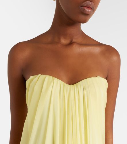 Draped silk chiffon bustier gown - McQueen - Modalova