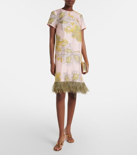 Minikleid Swing aus Seidentwill mit Federn - La DoubleJ - Modalova