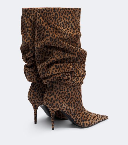 Anok leopard-print suede knee-high boots - Amina Muaddi - Modalova
