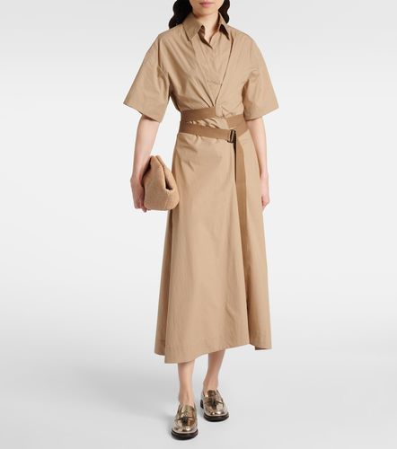 Vestido camisero de algodón con cinturón - Brunello Cucinelli - Modalova
