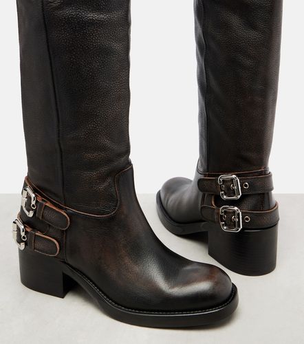 Dakota leather knee-high biker boots - Chloe - Modalova