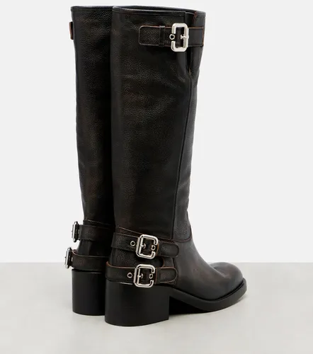 Dakota leather knee-high biker boots - Chloe - Modalova