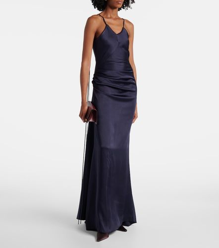 Vestido largo de satén con encaje - Victoria Beckham - Modalova