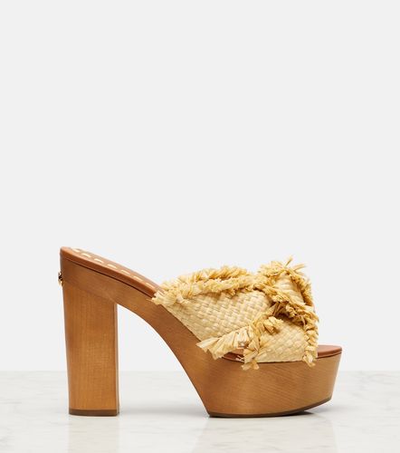Raffia-effect platform mules - Dolce&Gabbana - Modalova