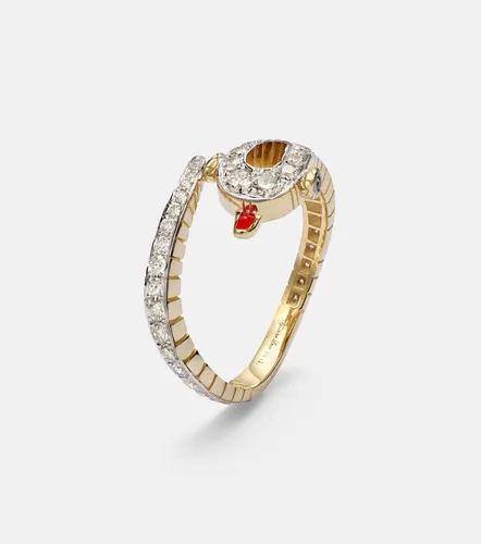 Python 9kt ring with diamonds - Yvonne Leon - Modalova
