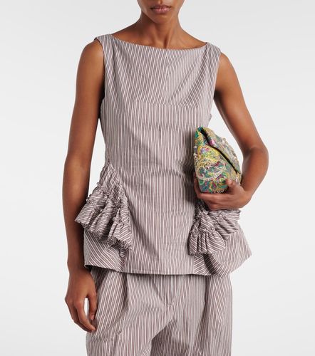 Top de algodón y seda a rayas con volantes - Dries Van Noten - Modalova