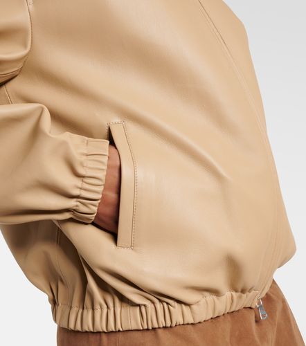 Leo leather zip-up hoodie - Nour Hammour - Modalova