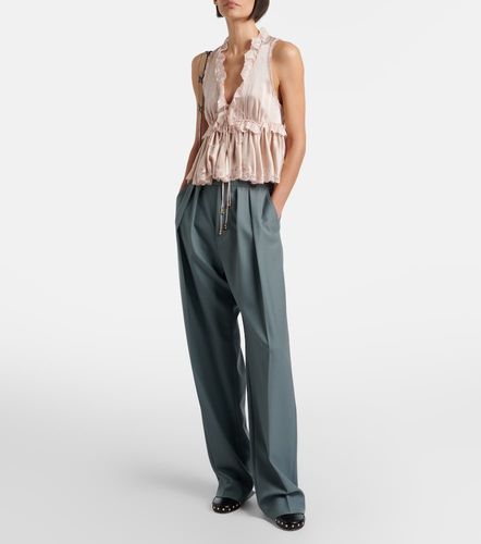 Pleated virgin wool straight pants - Chloe - Modalova