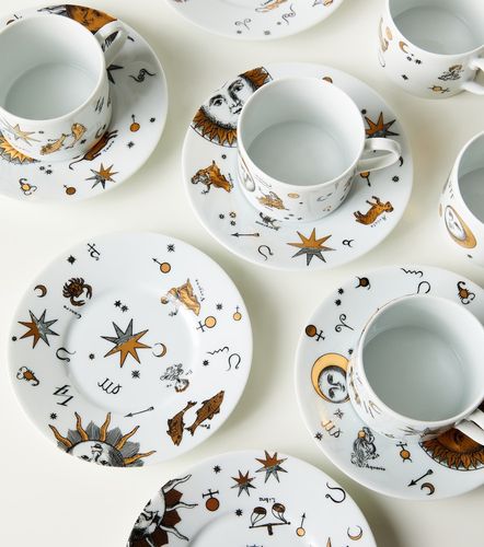 Set di 6 tazze da tè e piattini Astronomici - Fornasetti - Modalova