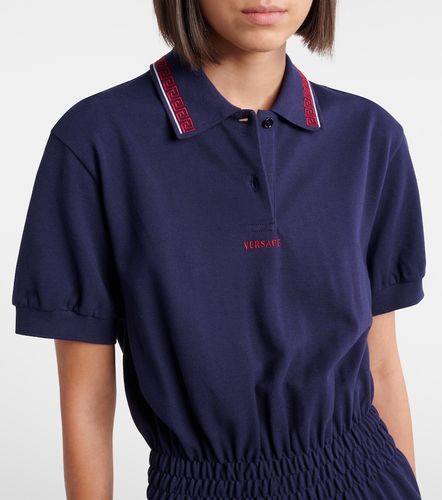 Vestido polo Greca de piqué de algodón - Versace - Modalova
