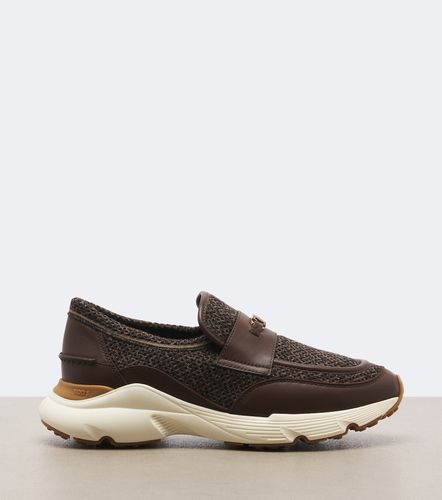 Slip-on-Schuhe aus Strick mit Leder - Tod's - Modalova