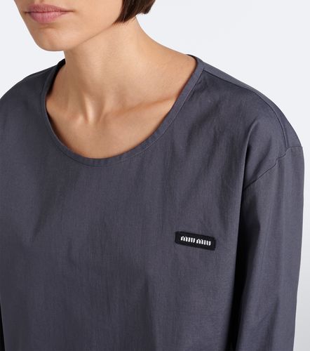 Camiseta de popelín en mezcla de algodón - Miu Miu - Modalova