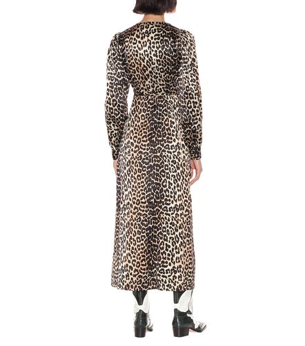 Ganni Vestido de seda con estampado - Ganni - Modalova