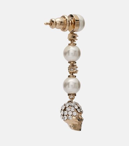 Skull crystal-embellished drop earrings - McQueen - Modalova