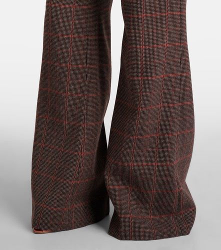 Checked high-rise wool flared pants - Chloe - Modalova