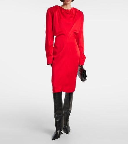 Vestido midi de satén con cuello holgado - Stella McCartney - Modalova