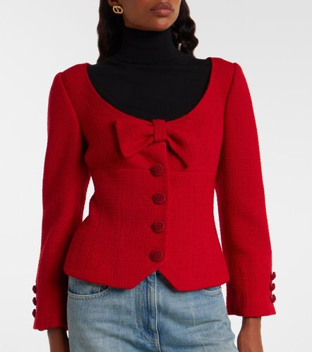 Bow-detail cropped wool-blend tweed jacket - Valentino - Modalova
