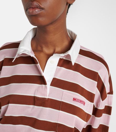 Polo cropped in jersey di cotone a righe - Prada - Modalova