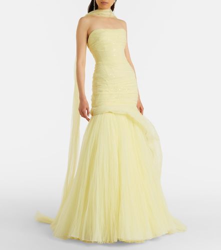 Abito lungo bustier in tulle - Marmar Halim - Modalova