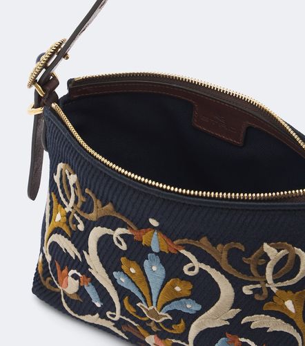 Bestickte Schultertasche Rosette aus Canvas - Etro - Modalova