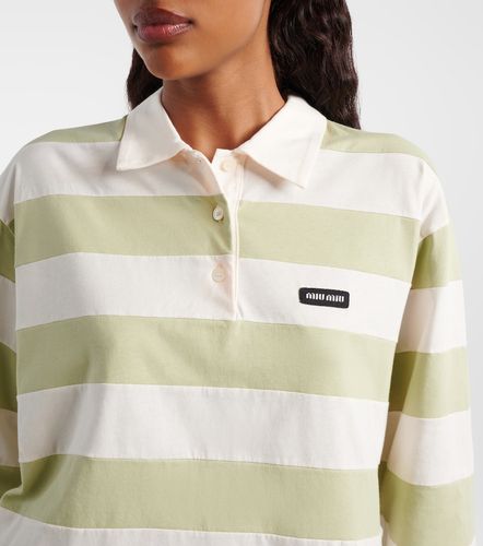 Polo de jersey de algodón a rayas - Miu Miu - Modalova
