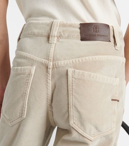 Pantalones rectos de terciopelo de algodón - Brunello Cucinelli - Modalova