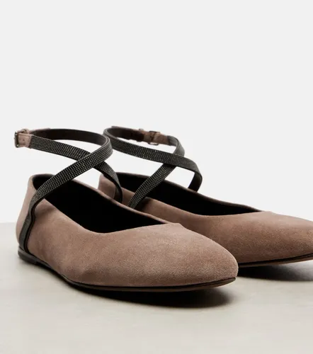 Ballerinas Monili aus Veloursleder - Brunello Cucinelli - Modalova