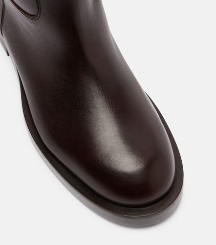 Shearling-trimmed leather knee-high boots - Paris Texas - Modalova