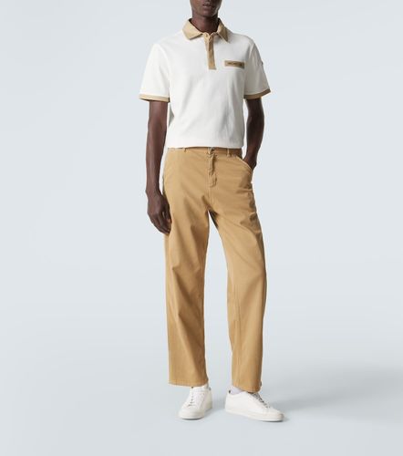 Polo de piqué de algodón con logo - Moncler - Modalova