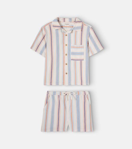 Set Iro de camisa y shorts de algodón a rayas - Cozmo - Modalova