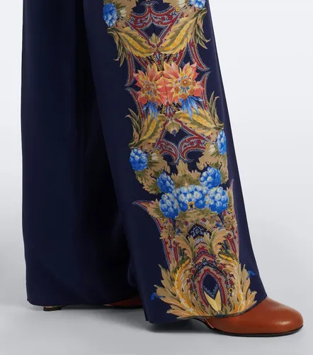 Pantalones rectos de seda florales - Etro - Modalova