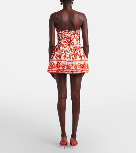 Vestido corto Majolica de popelín de algodón - Dolce&Gabbana - Modalova