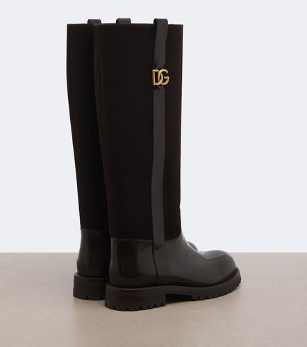 DG leather and suede knee-high boots - Dolce&Gabbana - Modalova