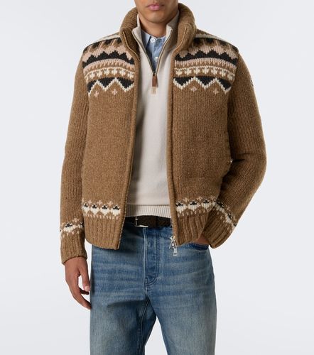 Jacquard wool-blend down jacket - Moncler - Modalova