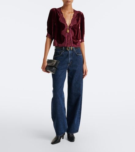 Rixo Ursula lace-trimmed velvet top - Rixo - Modalova
