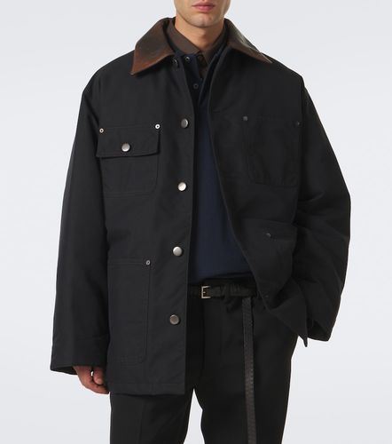Giacca in misto cotone tecnico con pelle - Prada - Modalova